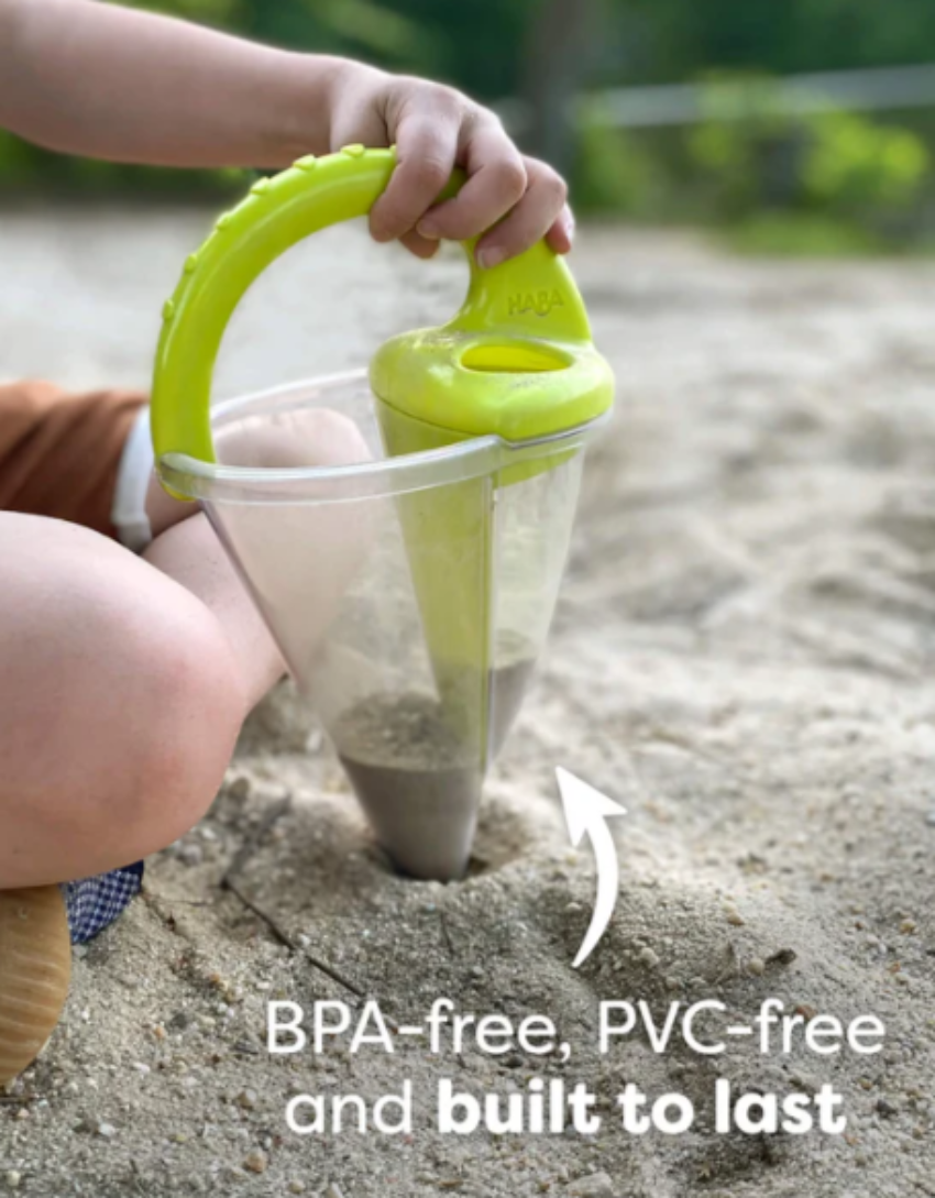 HABA Spilling Funnel Sand and Water Mixing Toy Lime Green