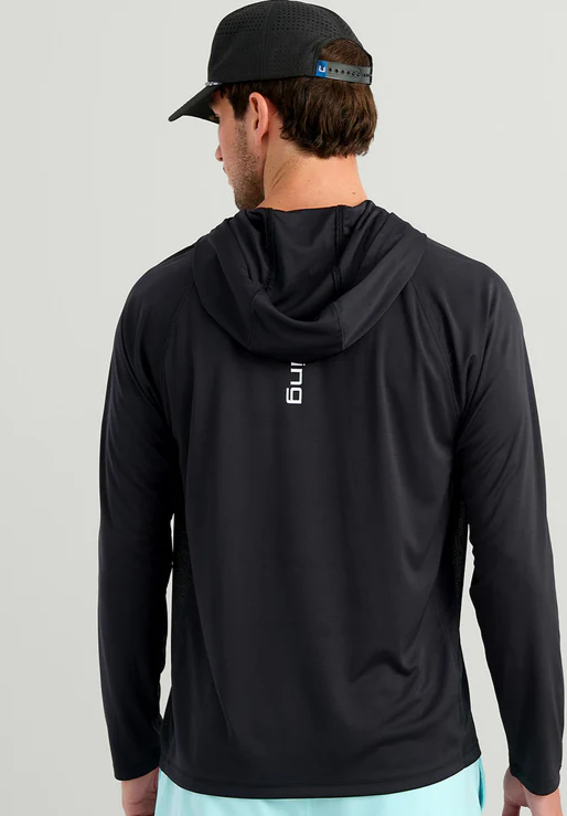 HUK Men's Pursuit Long Sleeve Performance Hoodie Black