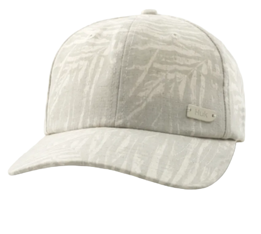 Huk Breezeway Linen Printed Dad Hat Silver Birch