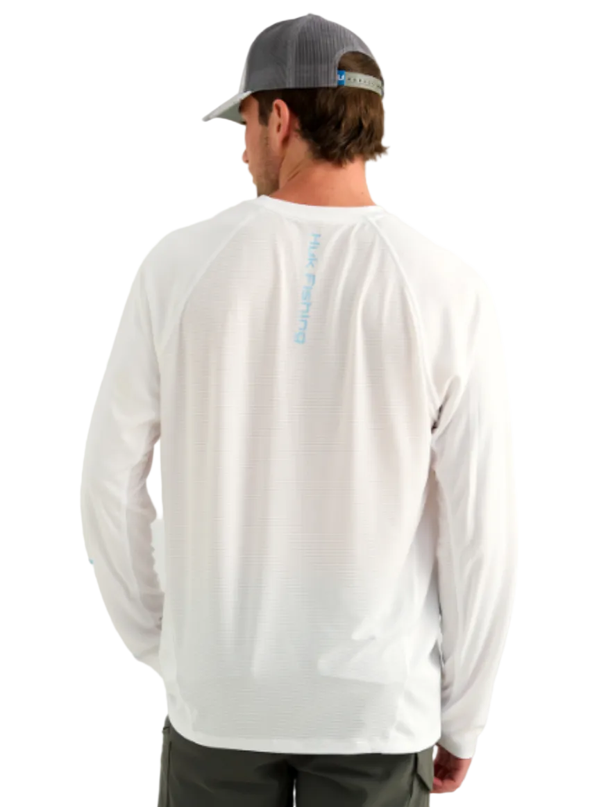 Huk Icon LS Crew Shirt White