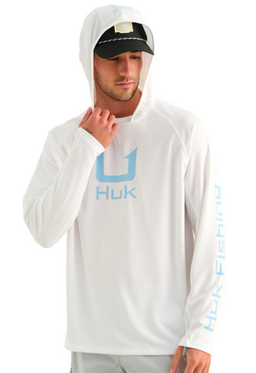 Huk Icon LS Hoodie White