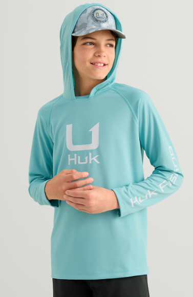 Huk Kid's Icon LS Hoodie Marine Blue 2