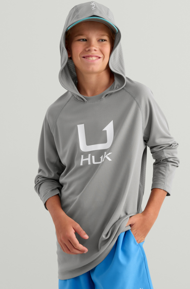 Huk Kid's Icon LS Hoodie Sharkskin