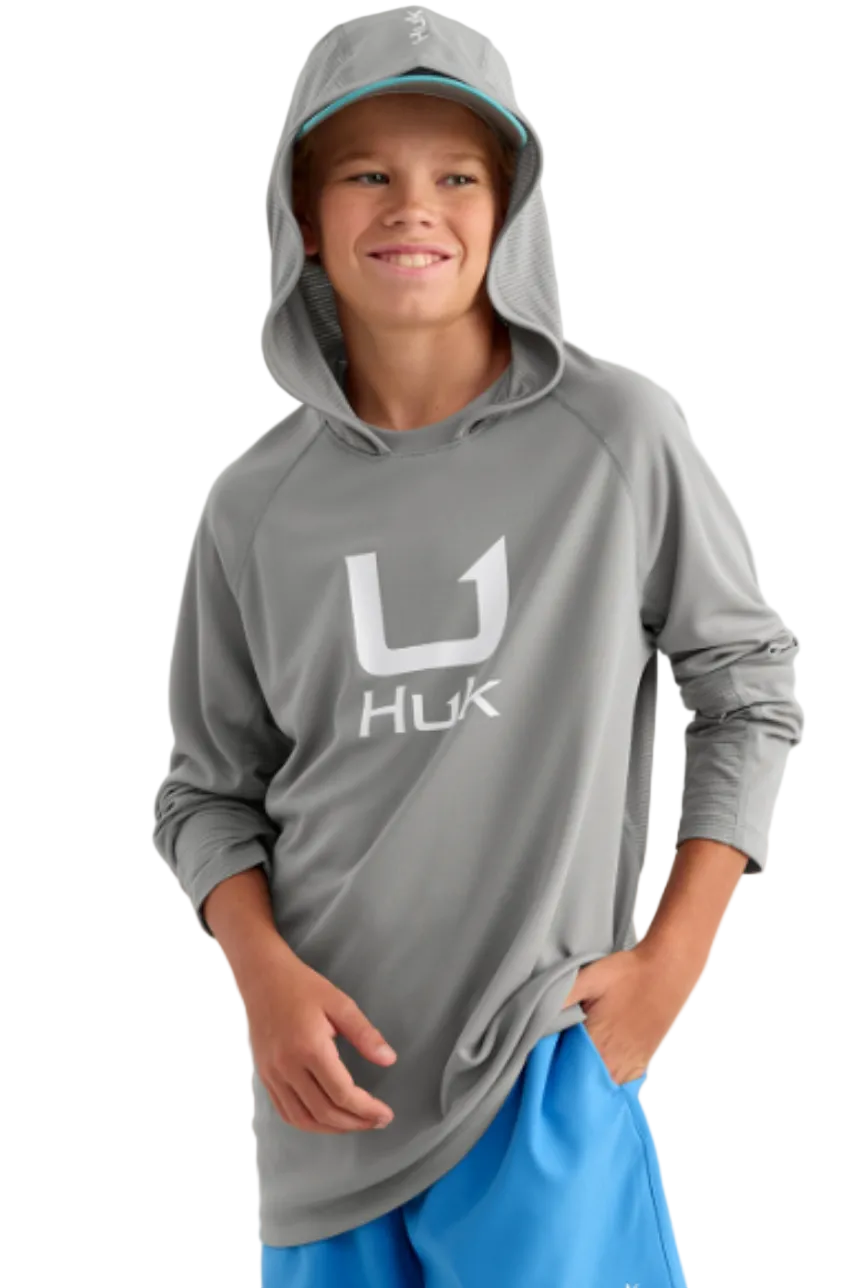 Huk Kid's Icon LS Hoodie Sharkskin