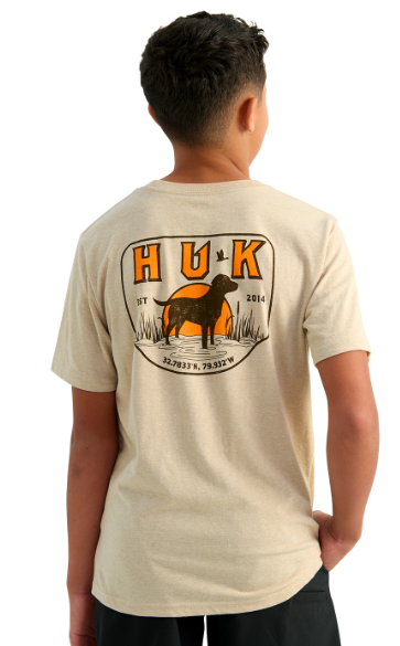 Huk Kid's Lab Patch Tee River Rock/ Heather
