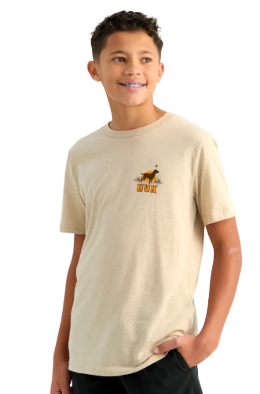 Huk Kid's Lab Patch Tee River Rock/ Heather