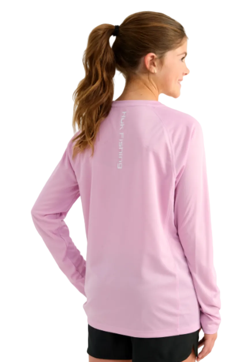 Huk Kid's Pursuit LS Solid Oleander