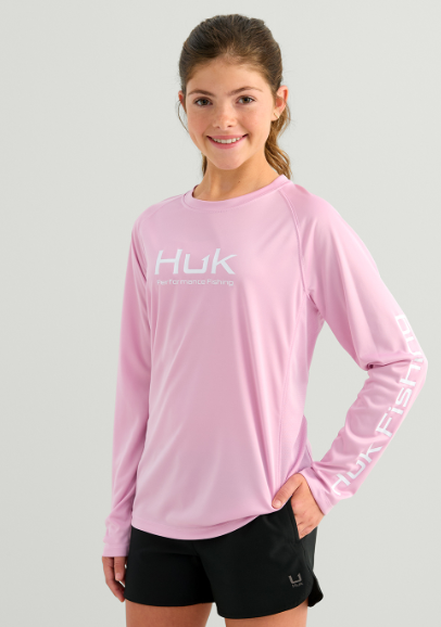 Huk Kid's Pursuit LS Solid Oleander