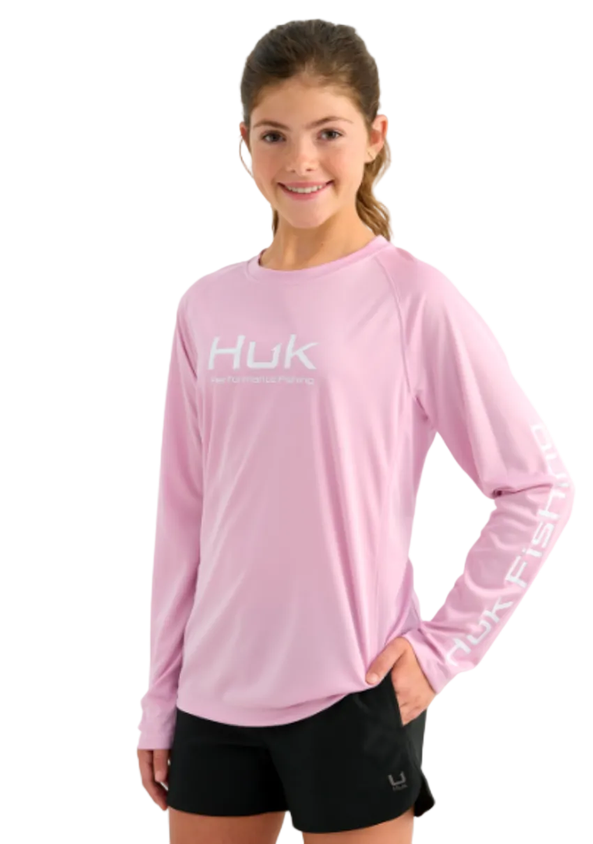 Huk Kid's Pursuit LS Solid Oleander