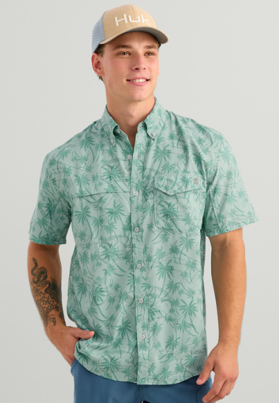 Huk Men TidePoint KC Printed SS Shirt Heron Blue