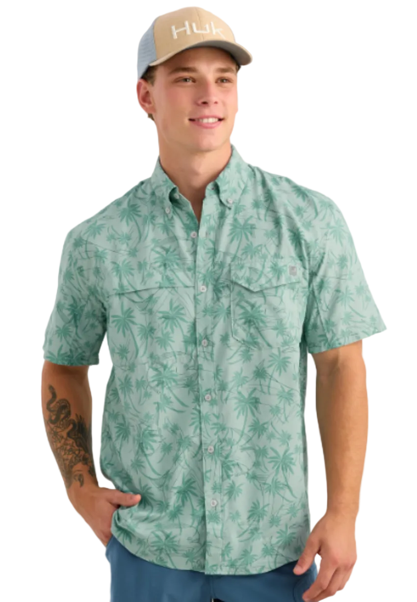 Huk Men TidePoint KC Printed SS Shirt Heron Blue