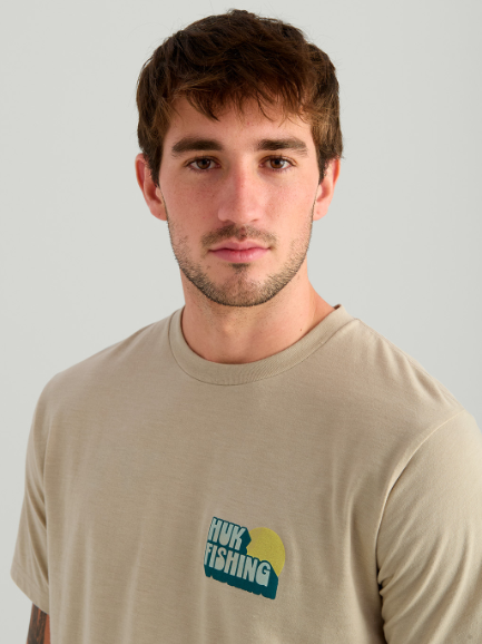 Huk Men's Bait N Fetch SS Tee River Rock/Heather