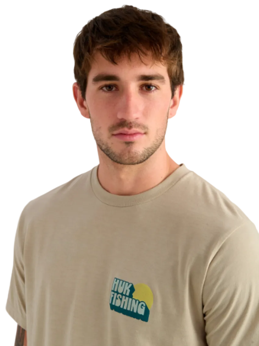 Huk Men's Bait N Fetch SS Tee River Rock/Heather