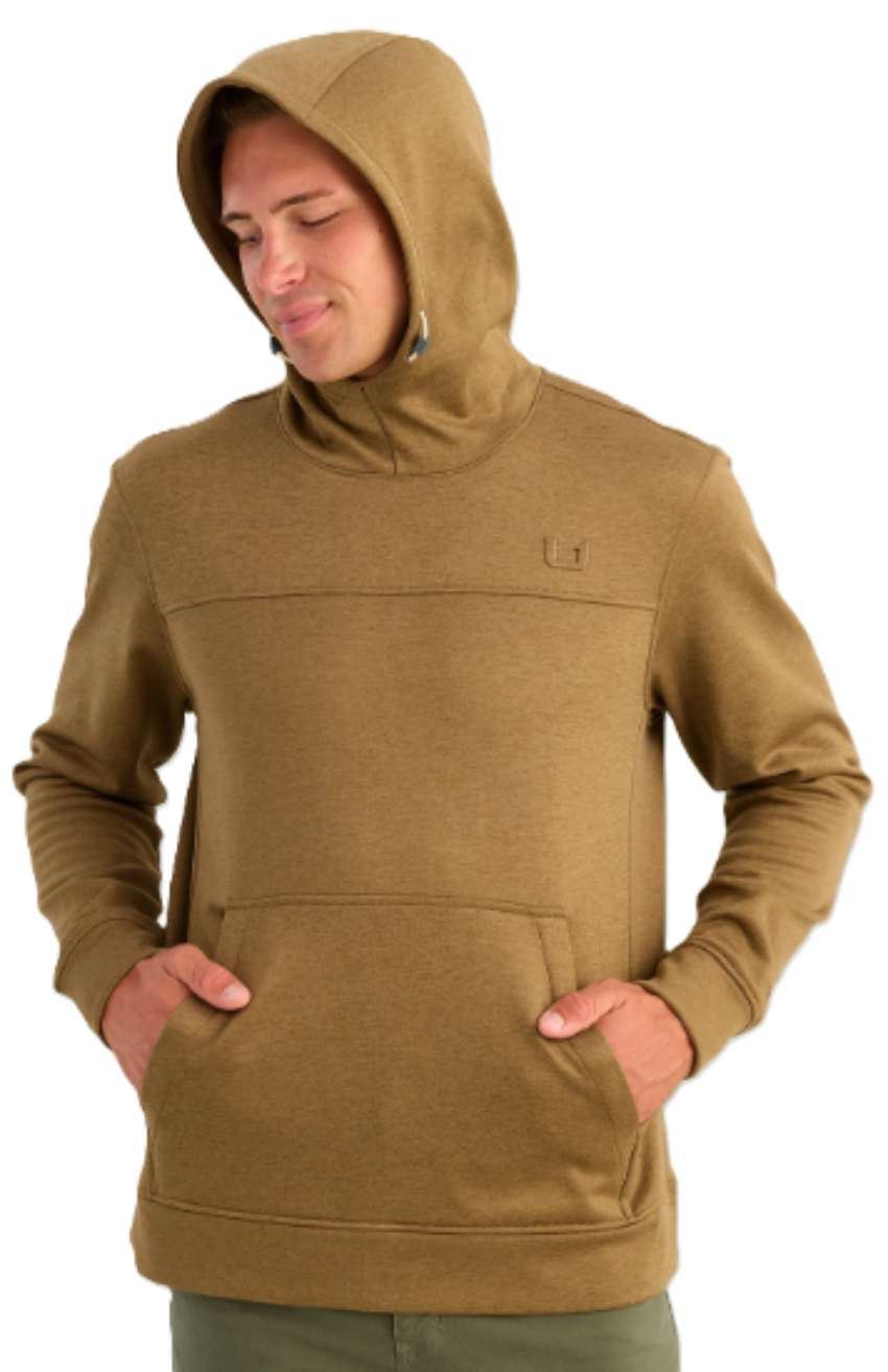 Huk Men's Coldfront Fleece Hoodie Saltmarsh Heather