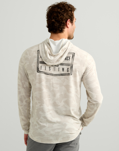 Huk Men's Drift Printed Hoodie Silver Birch