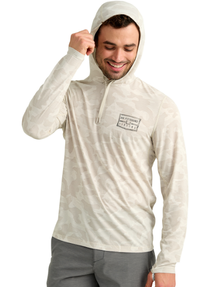 Huk Men's Drift Printed Hoodie Silver Birch