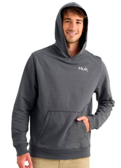 Huk Men's Edisto KC Americana Terry Hoodie Dark Shadow