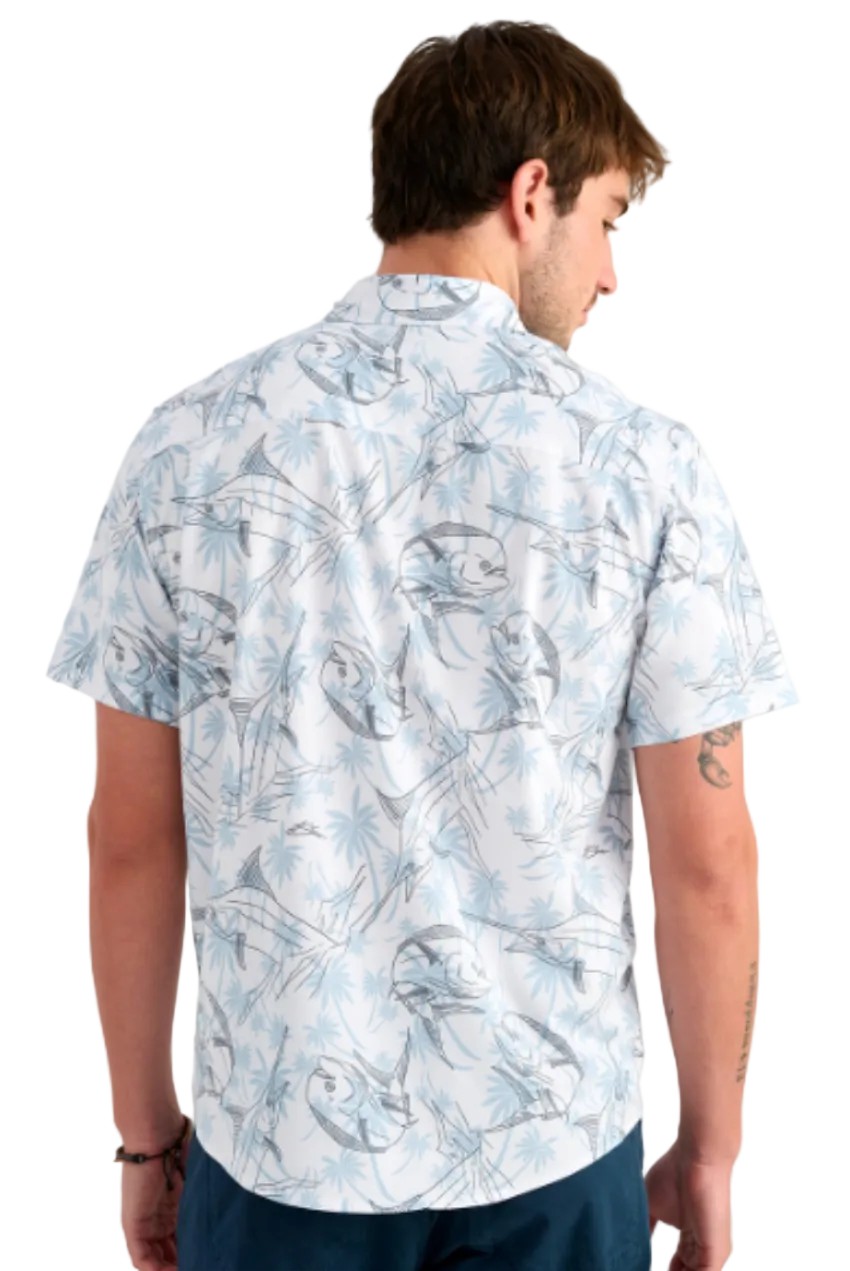 Huk Men's Kona KC Printed Shirt Blue Shadow