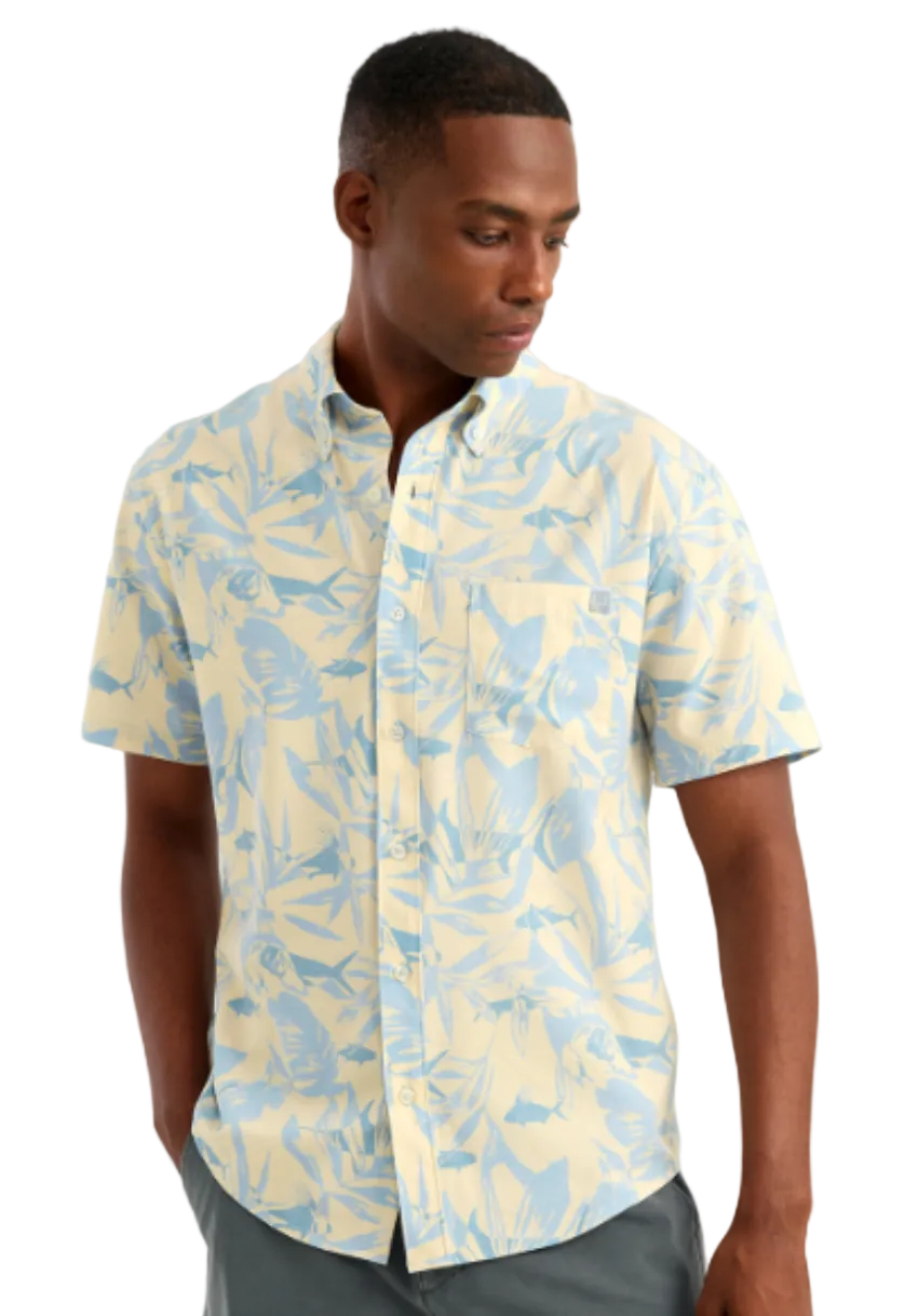 Huk Men's Kona Printed SS Shirt Oyster Grey