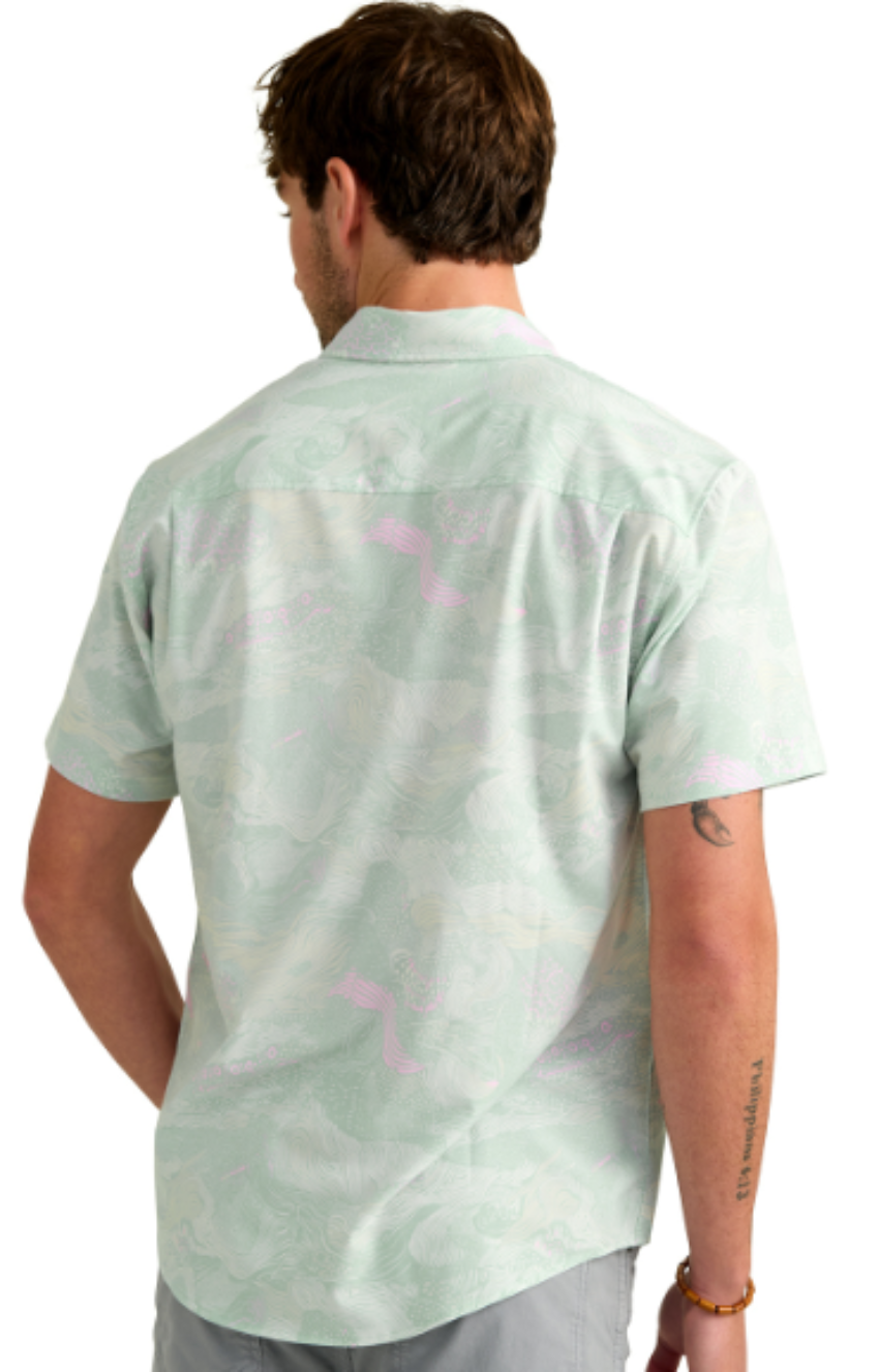 Huk Men's Kona Printed SS Shirt Heron Blue