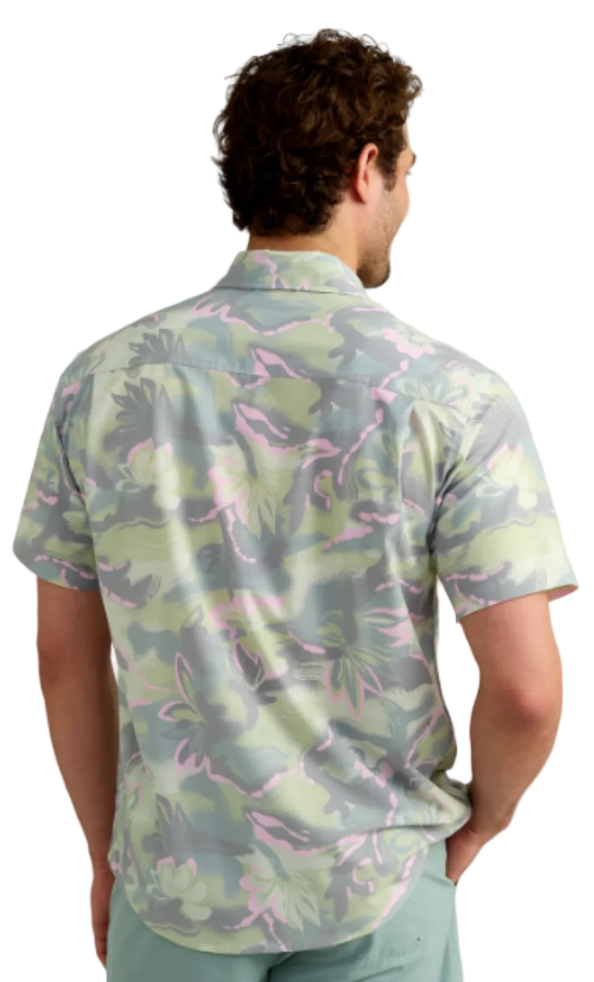 Huk Men's Kona Printed SS Shirt Silver Blue