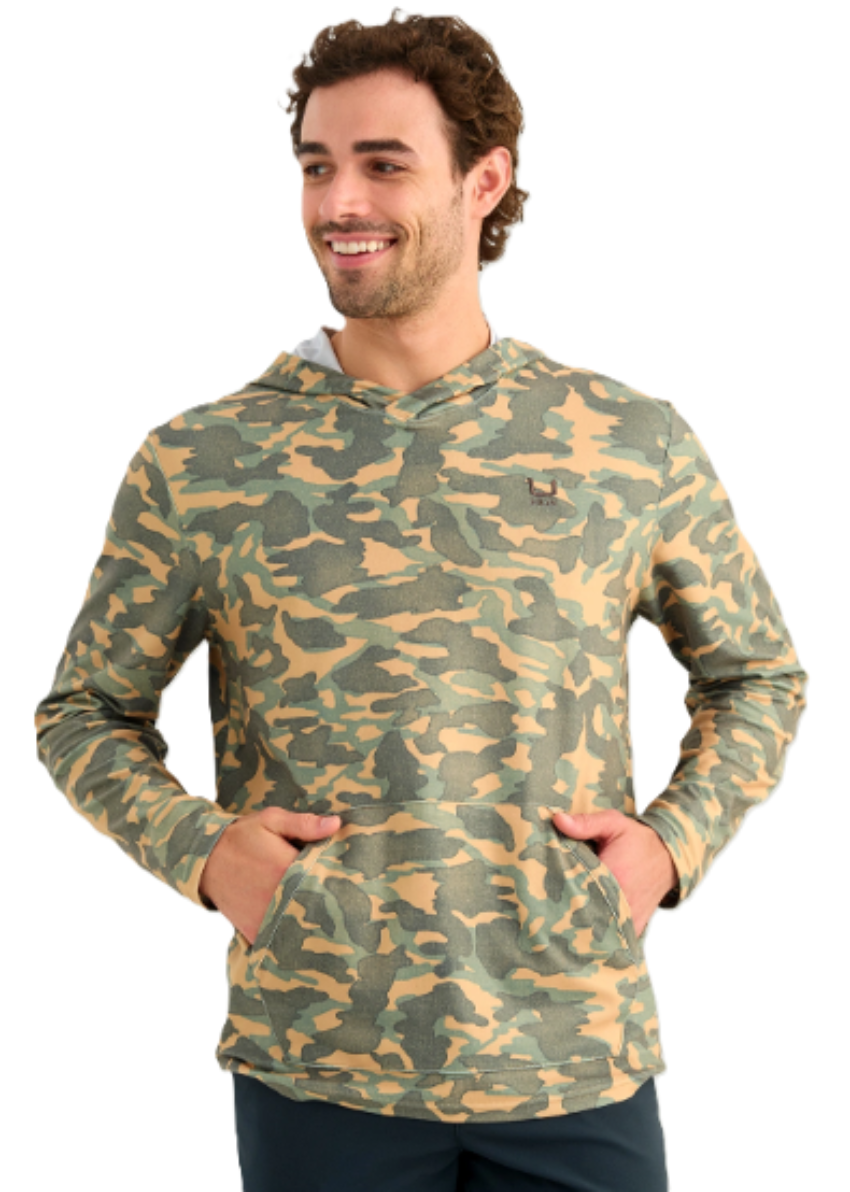 Huk Men's Leeward Printed Fleece Hoodie Starfish