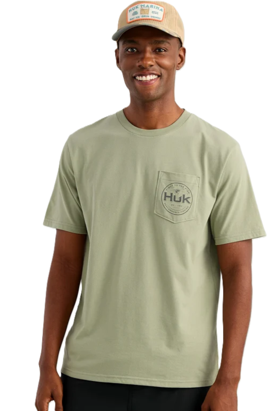 Huk Men's Marlin Circle Pocket SS Tee Seagrass
