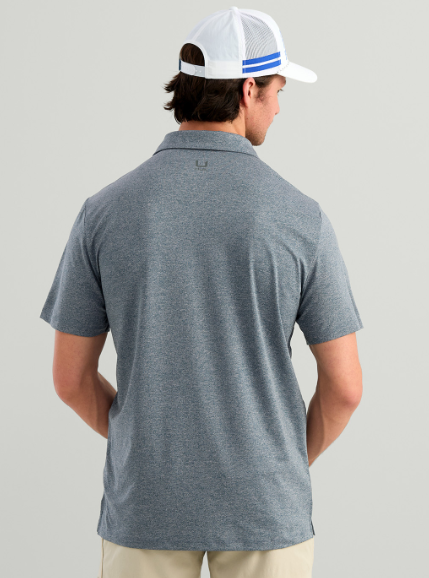 Huk Men's Pursuit Polo Stormy Blue Heather