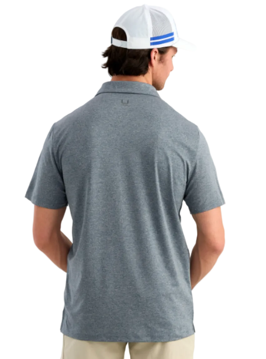 Huk Men's Pursuit Polo Stormy Blue Heather