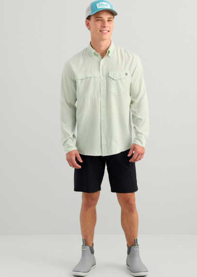 Huk Men's TidePoint LS Shirt Pale Algae