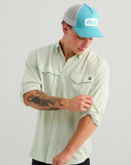 Huk Men's TidePoint LS Shirt Pale Algae