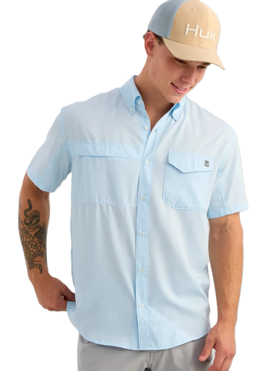 Huk Men's Tide Point SS Button-Down Coastal Drift