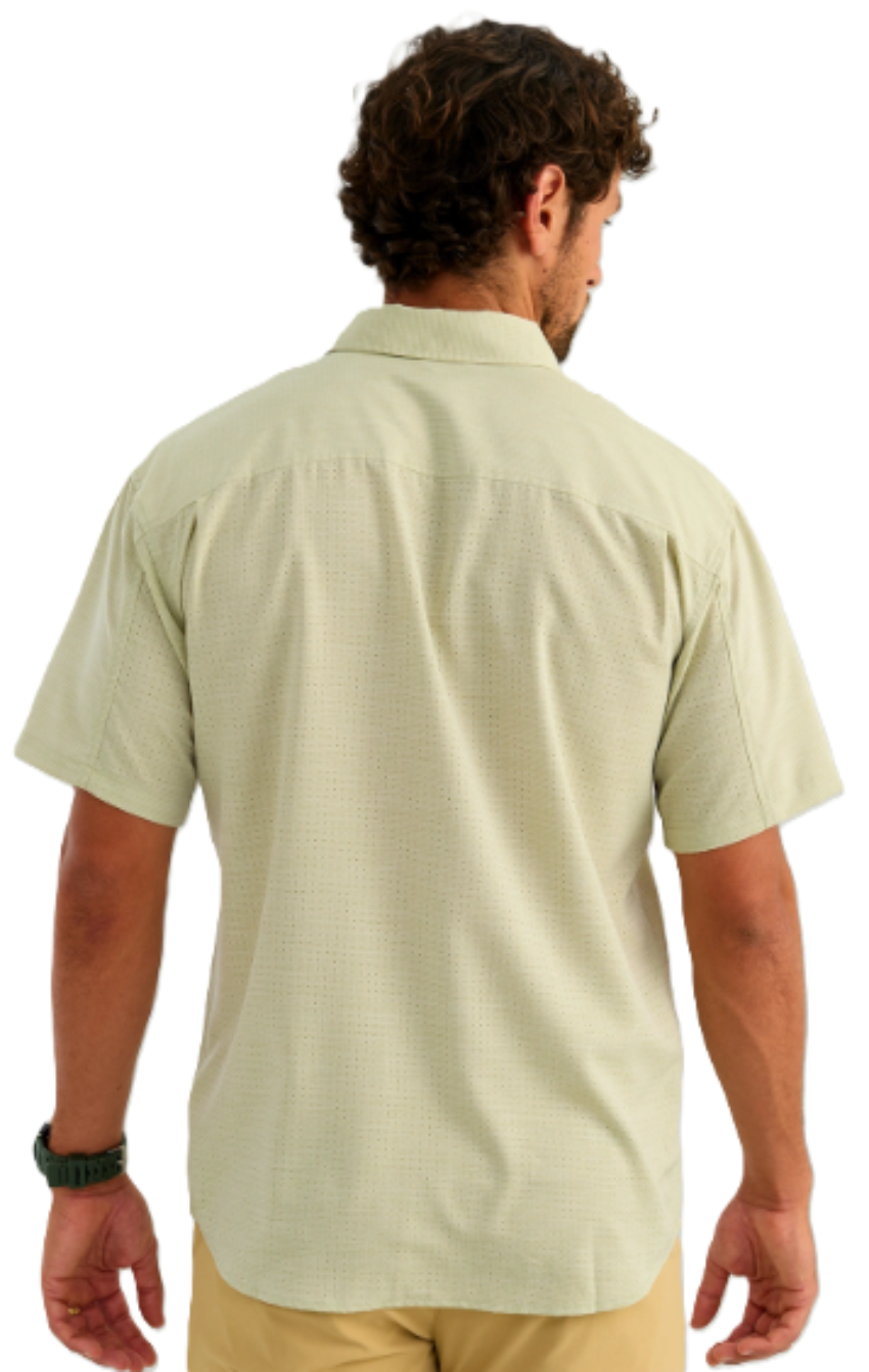Huk Men's Tidepoint Ripstop SS Shirt Spanish Moss Heather