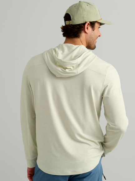 Huk Men's Watershed Button Up Hooded Shirt Silver Birch/Heather