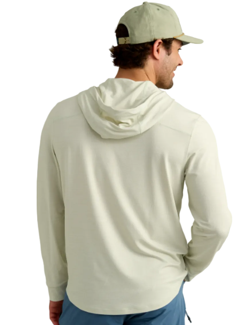 Huk Men's Watershed Button Up Hooded Shirt Silver Birch/Heather