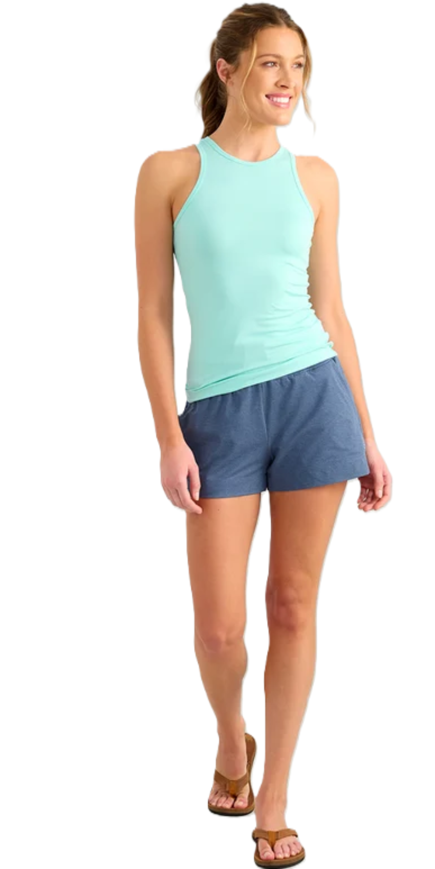 Huk Women's Bayside Racerback Tank Caicos Heather