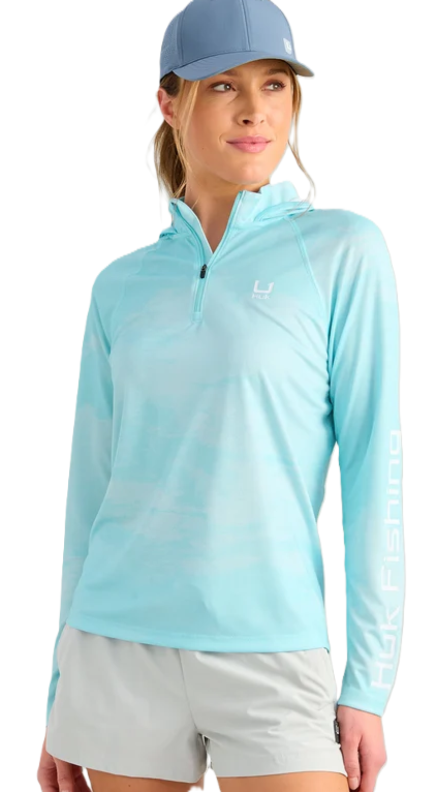 Huk Women's Icon Performance Hoodie Caicos Sea Spray