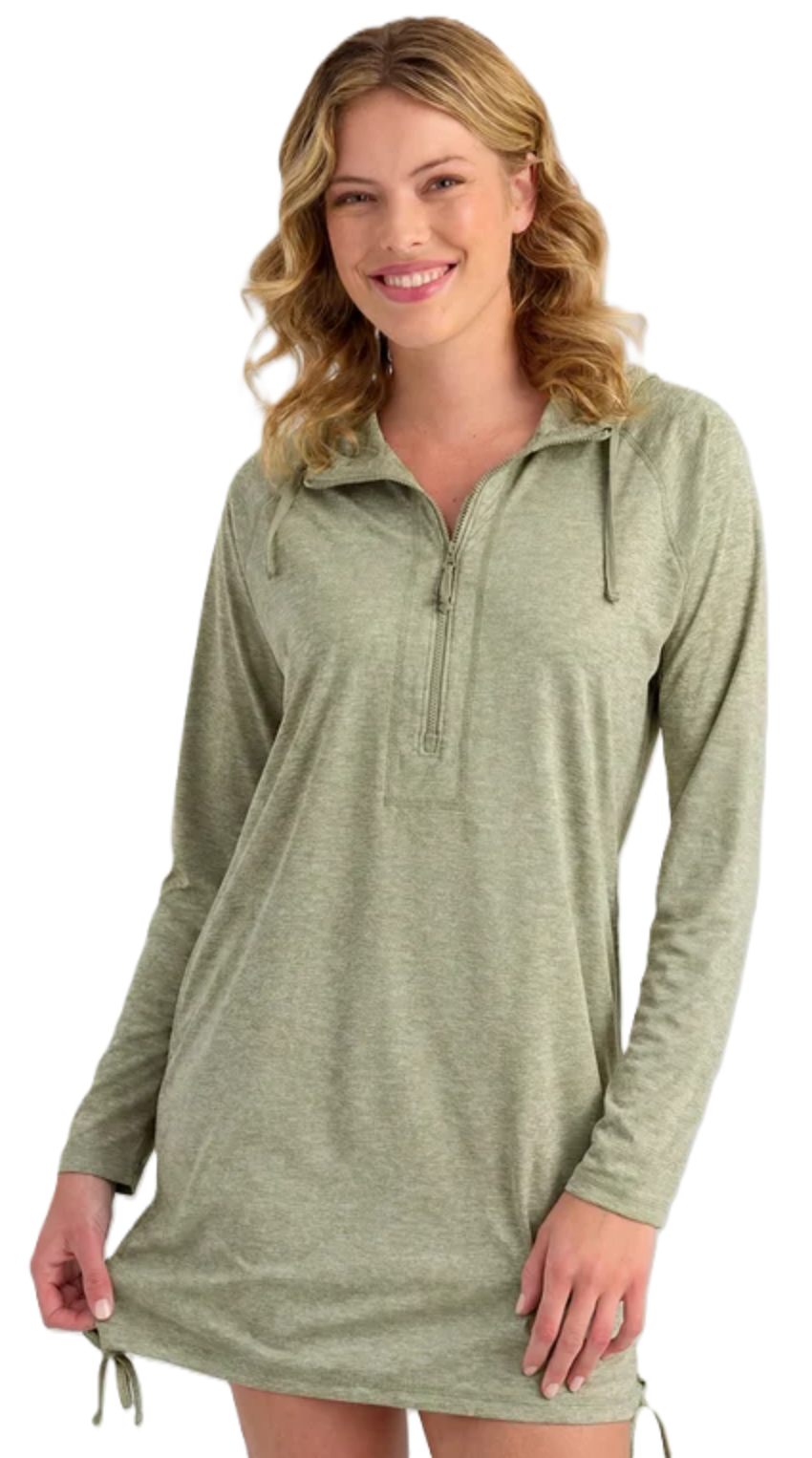 Huk Women's Pursuit Cover-Up Dress Spanish Moss Heather