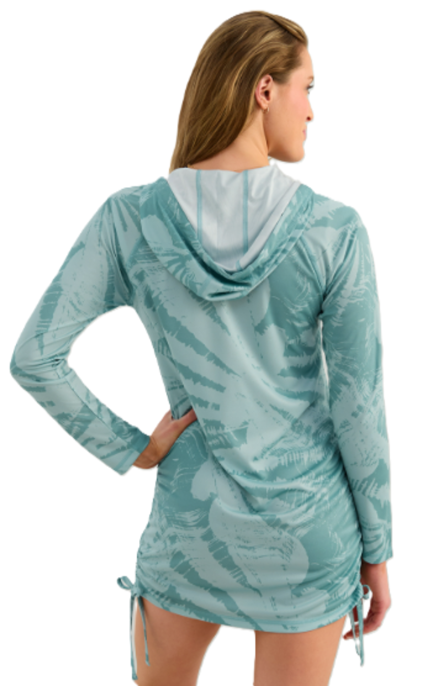 Huk Women's Pursuit Coverup Dress Printed Heron Blue
