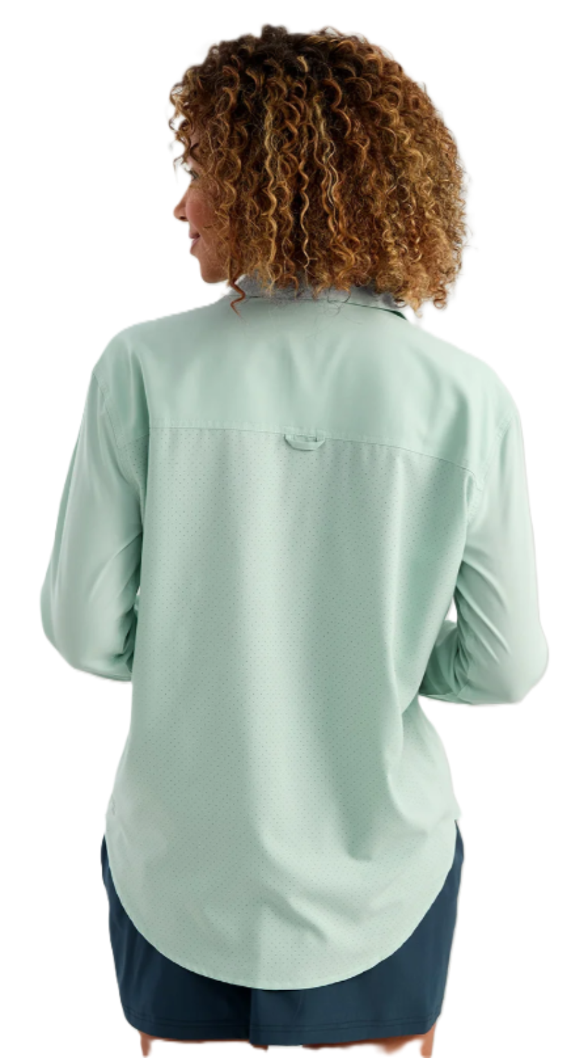 Huk Women's Tide Point Oversized LS Shirt Heron Blue