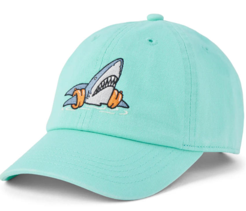 Life Is Good Kid's Shark Floaty Swim Kids Chill Cap Aqua Blue