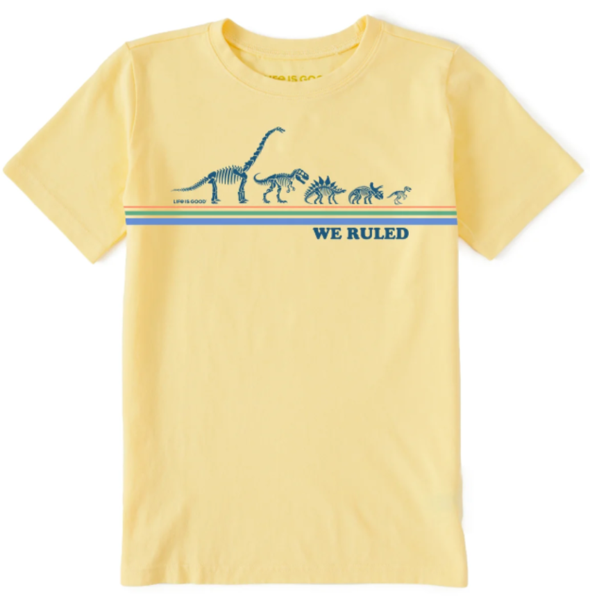 Life Is Good Kids We Ruled Dino's SS Crusher Tee Sandy Yellow
