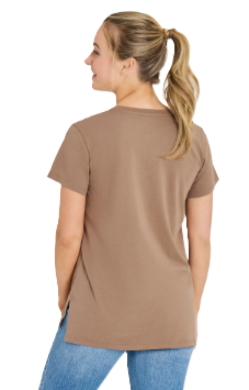 Life is Good Women's Solid Crusher-LITE Vee Tunic Mushroom Brown