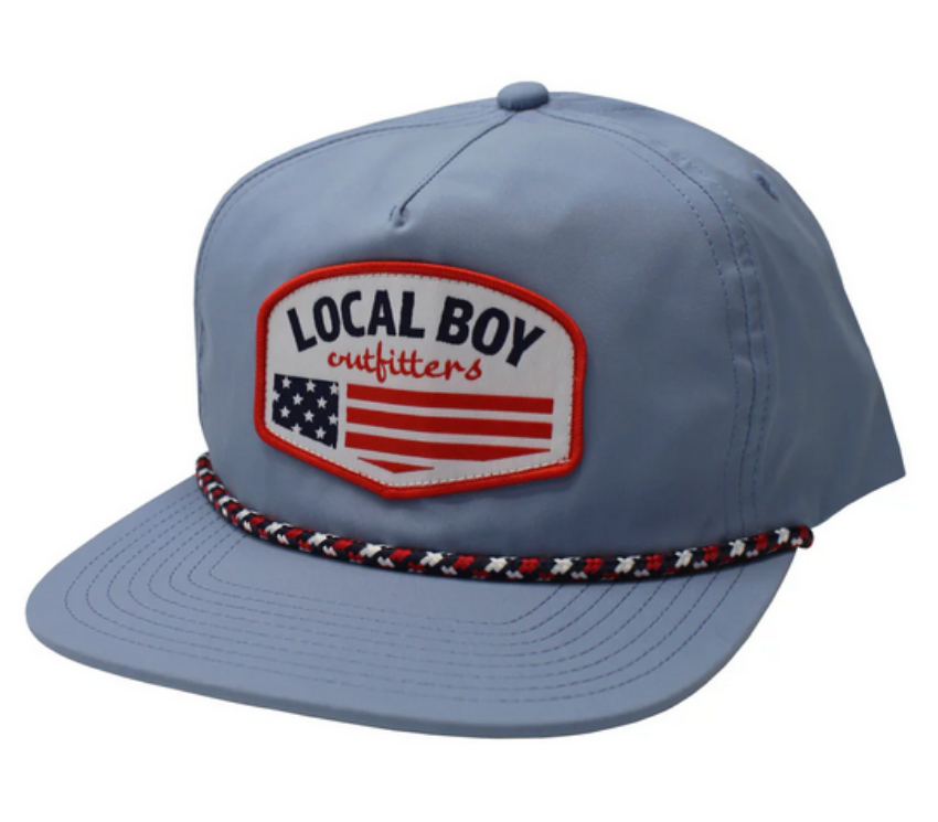Local Boy Flag Badge Low-Profile Rope Hat Stone Blue