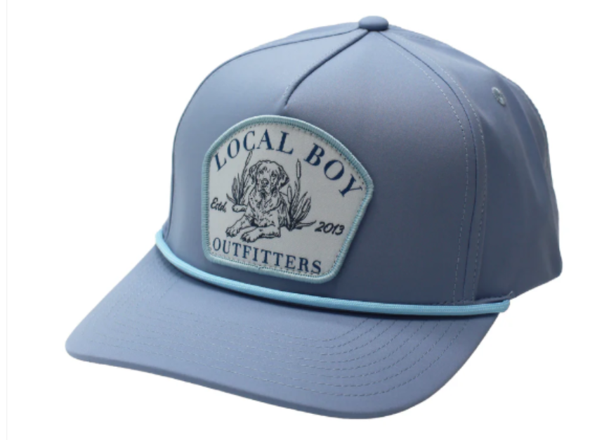 Local Boy Man's Best Friend High Crown Rope Hat Stone Blue