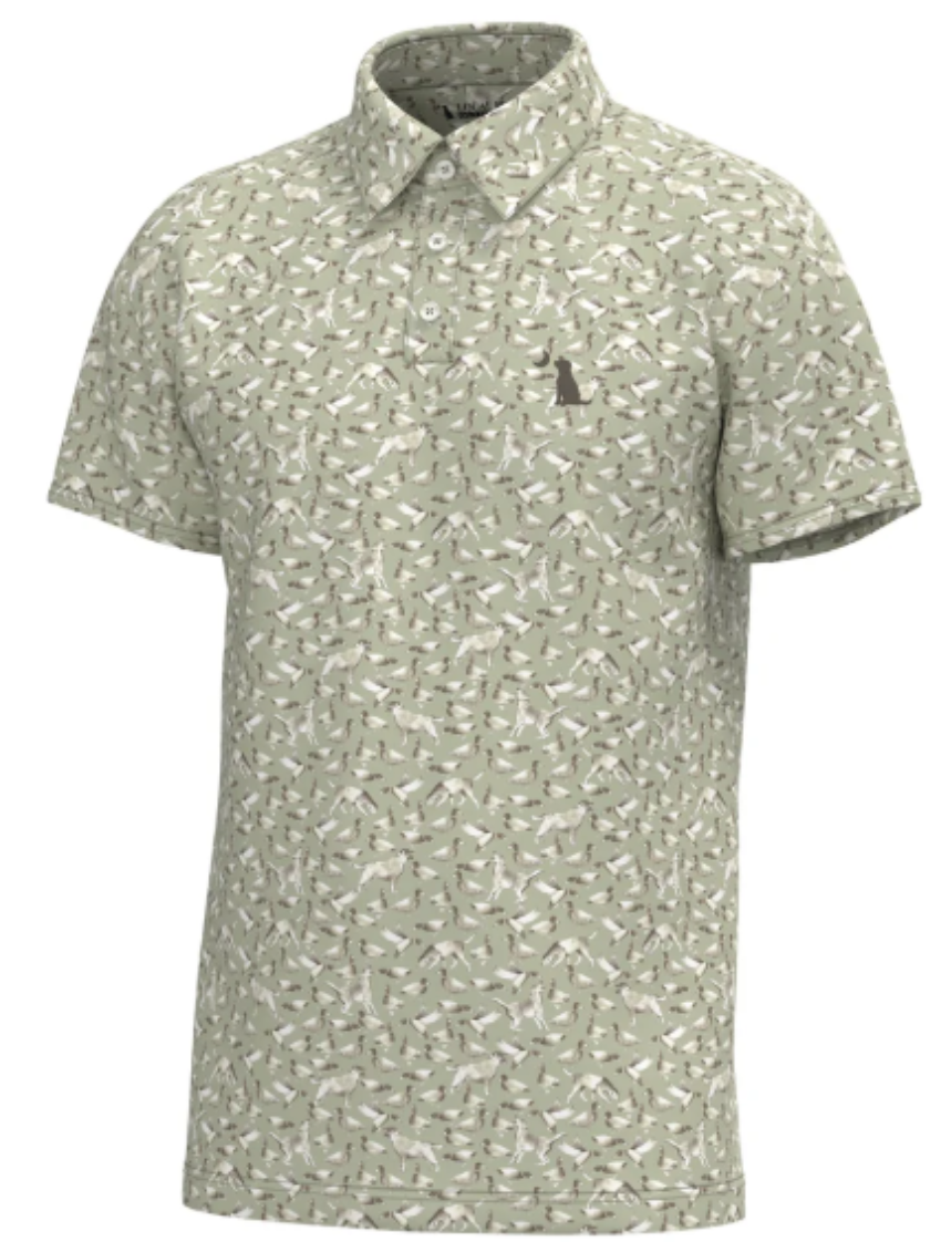 Local Boy Men's Dirty Myrtle SS Polo Green Duck Dog