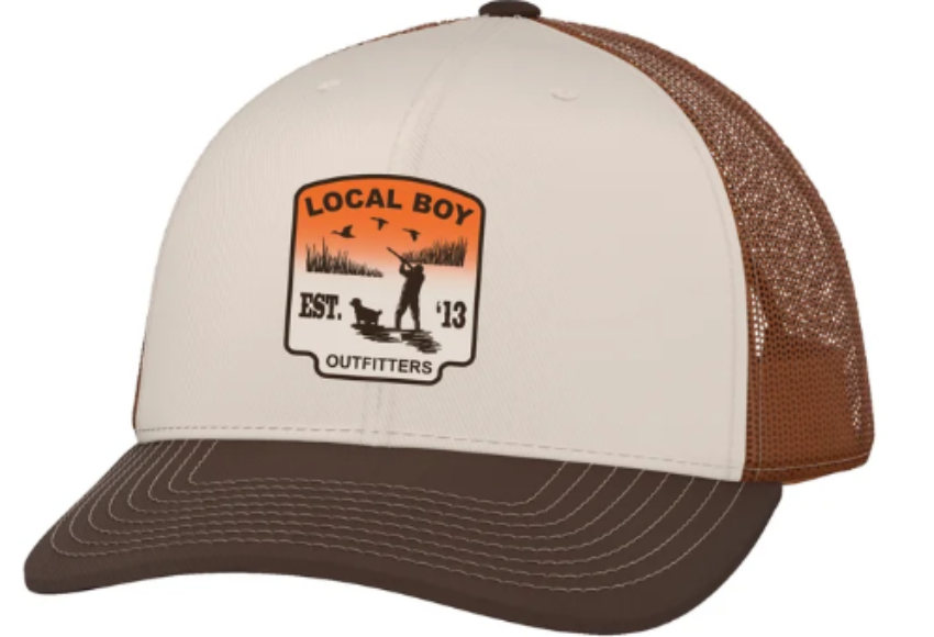 Local Boy Sunset Shot Trucker Hat Cream/Rust/Brown
