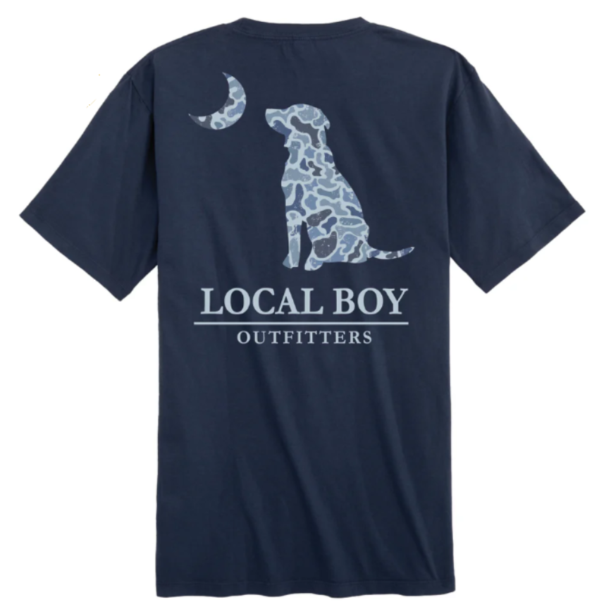 Local Boy Toddler Distressed LCF Cobalt Dog & Moon SS T-Shirt China Blue