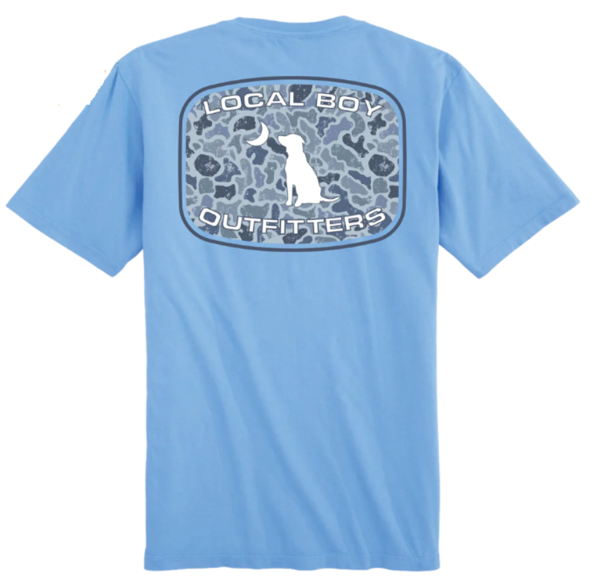 Local Boy Youth Distressed LCF Cobalt Patch T-Shirt Washed Denim