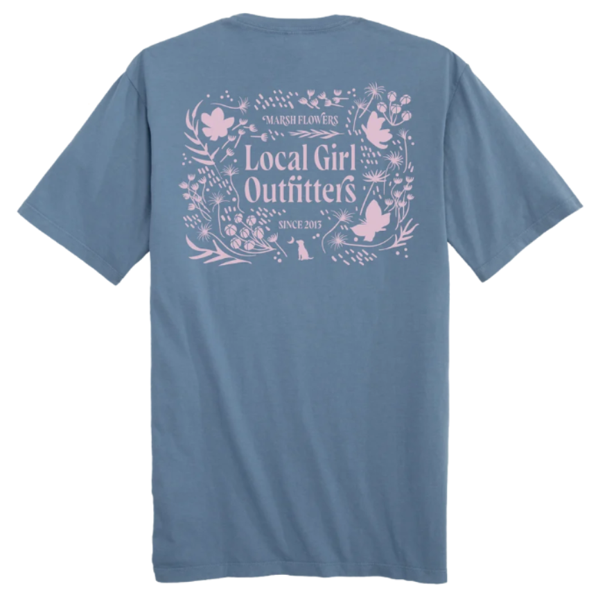 Local Girl Women's Marsh Flowers T-Shirt Slate
